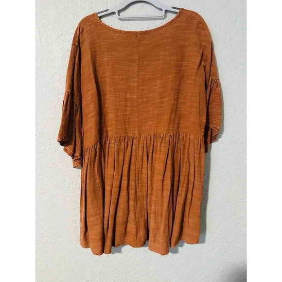 Easel Pumpkin FLOWY Oversized Blouse Size Medium - Picture 4 of 4